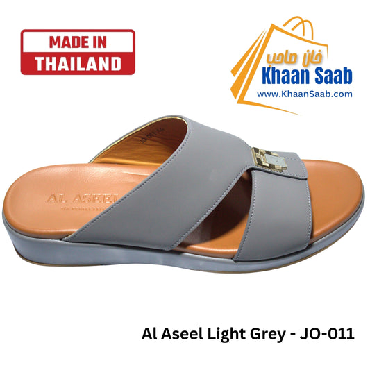 Al Aseel JO-011 Light Grey, Men Arabic Sandal, Premium Quality, Genuine Leather, Made in Thailand