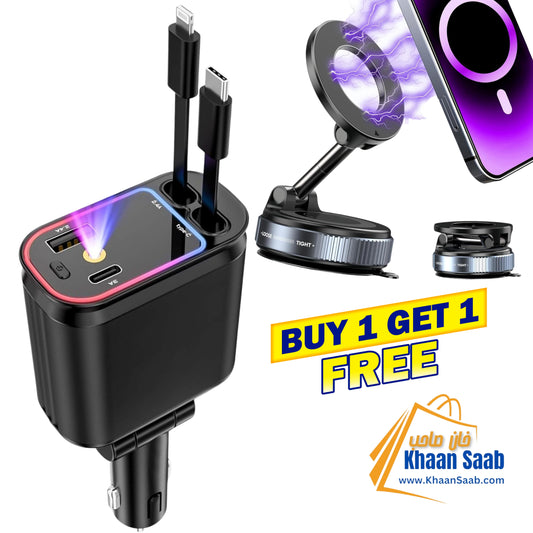 66W Fast Car Charger & Mobile Holder , Buy one get one