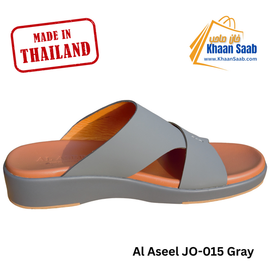 Al Aseel JO-015 Gray, Men Arabic Sandal, Premium Quality, Genuine Leather, Made in Thailand