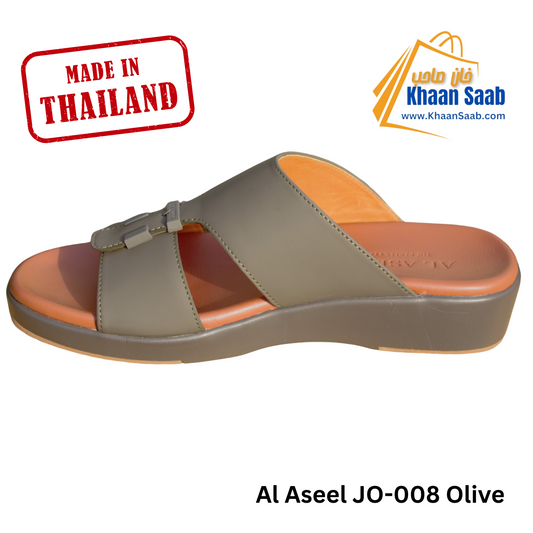 Al Aseel JO-008 Olive, Men Arabic Sandal, Premium Quality, Genuine Leather, Made in Thailand