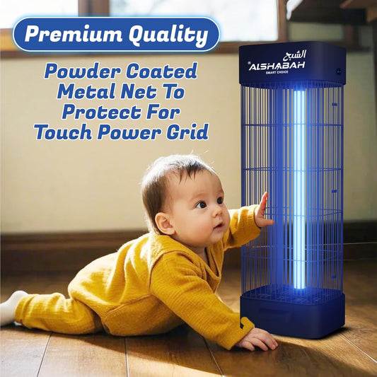 Alshabah Smart Mosquito Killer (Black) with Original 3800V Electric shock Lamp with 22-25W UV light - flying insects killer - best bug zapper - Mosquitos & flys trap-Indoor Outdoor use