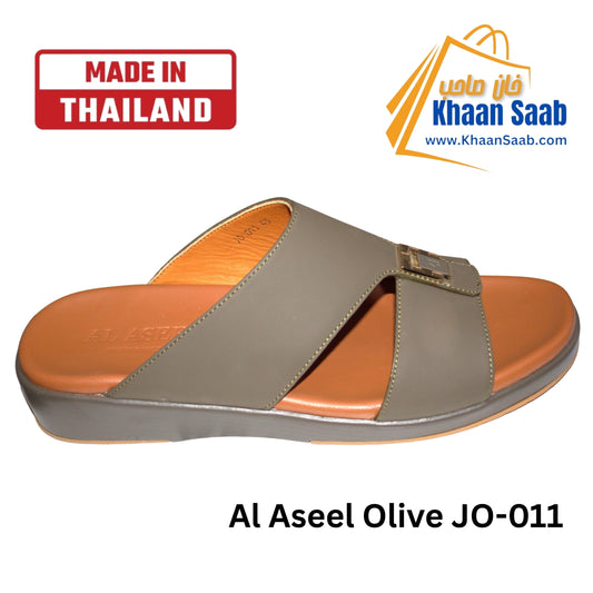 Al Aseel Olive , JO-001 Men Arabic Sandal, Premium Quality, Genuine Leather, Made in Thailand (Copy)