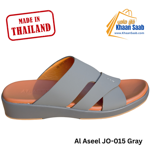 Al Aseel JO-011 Gray, Men Arabic Sandal, Premium Quality, Genuine Leather, Made in Thailand