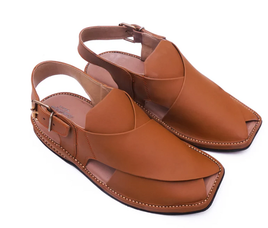 Zardari Peshawari Chappal- Yellow Matt